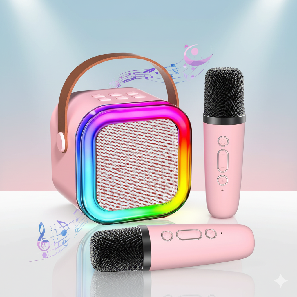 Portable Karaoke Bluetooth Speaker with Mic (Multicolor)