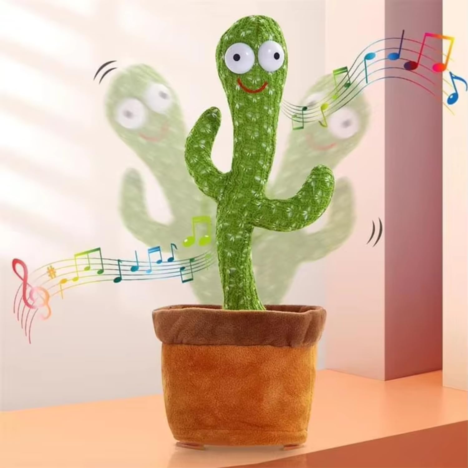 GilliBilli - Dancing Cactus Toy for Kids - Rechargeable Talking Singing Children Baby Plush Electronic Toys | Voice Recording | Repeats What You Say | LED Lights